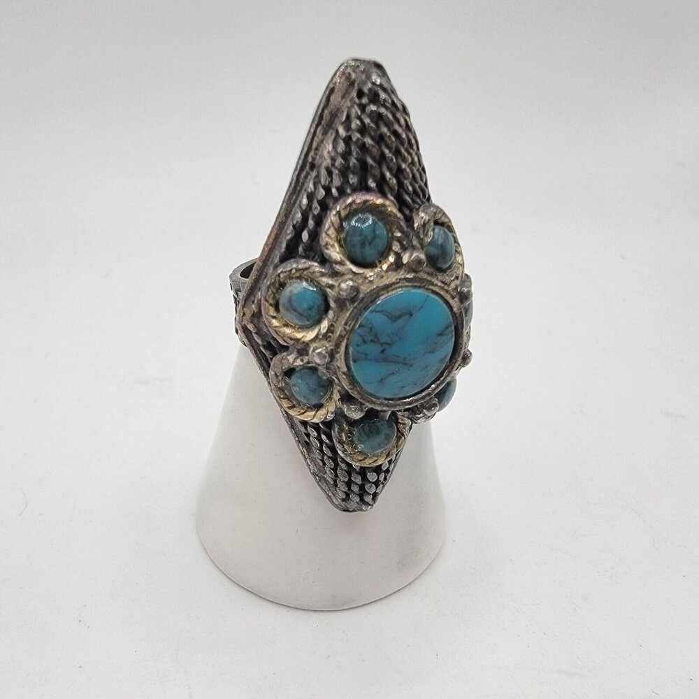 Vintage‎ Cocktail Ring Classic Heavy MCM Midcentury Costume Ring Size 5.5